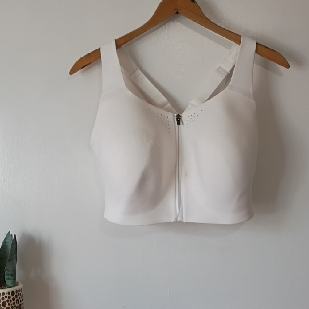 Victoria Secret White Zip-Front Crop Top